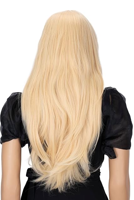 Foto 4 de 5 de CAISHA Peluca De Pelo Largo Liso Cosplay Resistente Al Calor Rubio Platino WH2