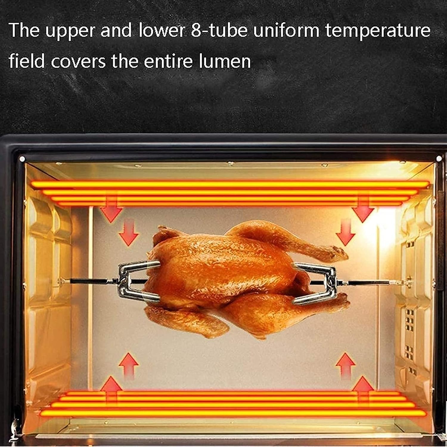 Tabletop Electric Oven 46L Mini Oven 250 ℃ Temperature Adjustable and 120 Minutes Timing 2000W Four-Layer Household Commercial Aesthetic and l