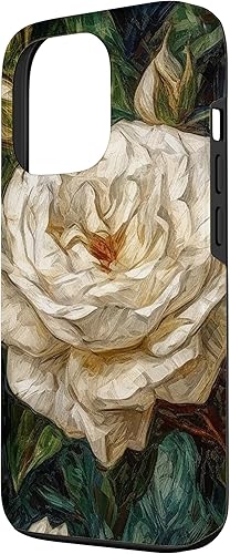 Vista 20 de Funda para iPhone 13 Van Gogh Art White Flower White Roses