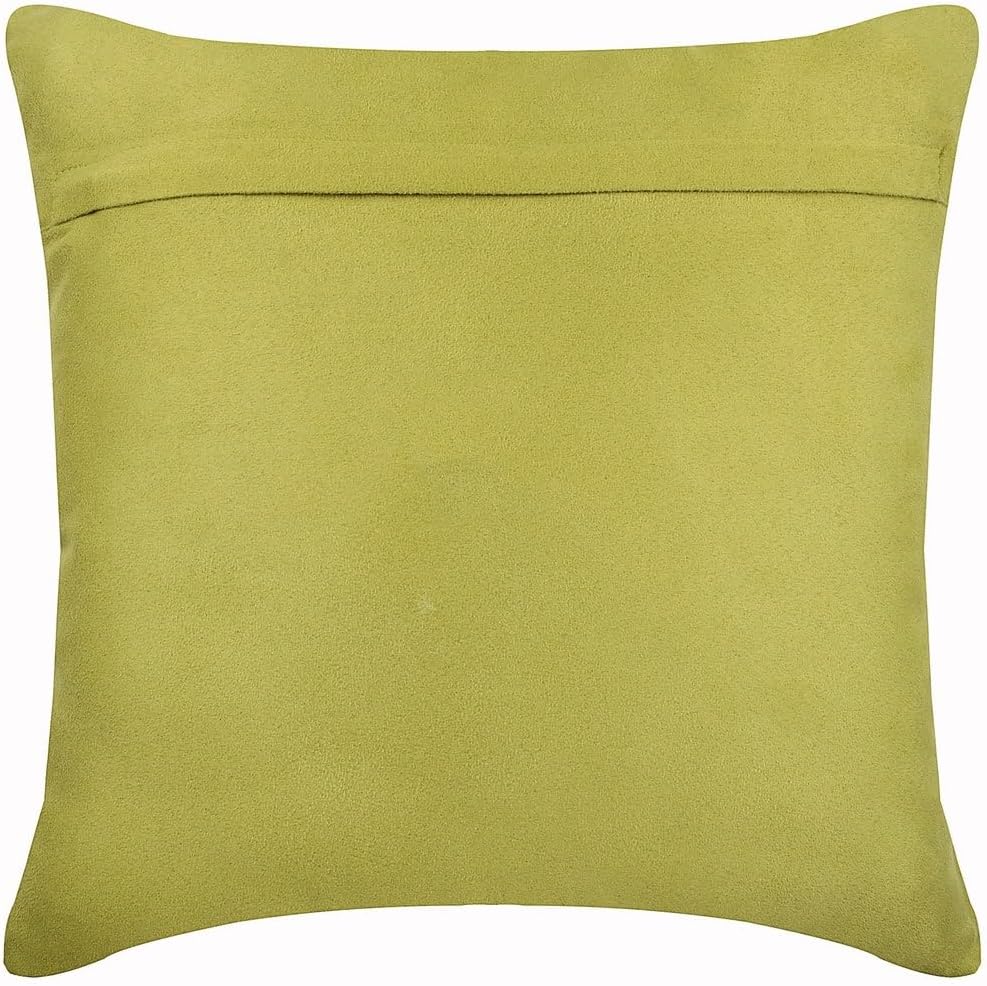 The HomeCentric Euro Pillow Sham, Apple Green Euro Shams 26x26 inch (65x65 cm) Suede Euro Sham Covers, Solid Color, Pintucks, Textured, Striped, Contemporary European - Contemporary Apple Green