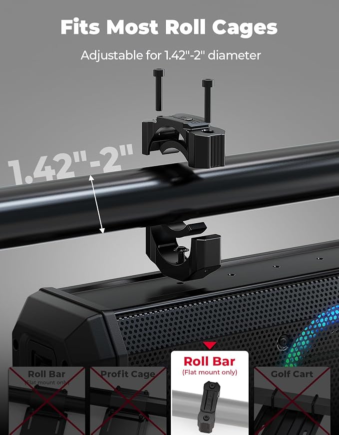 Sistema de Sonido KEMIMOTO Midnight 90 para UTV con Parlantes RGB miniatura 2