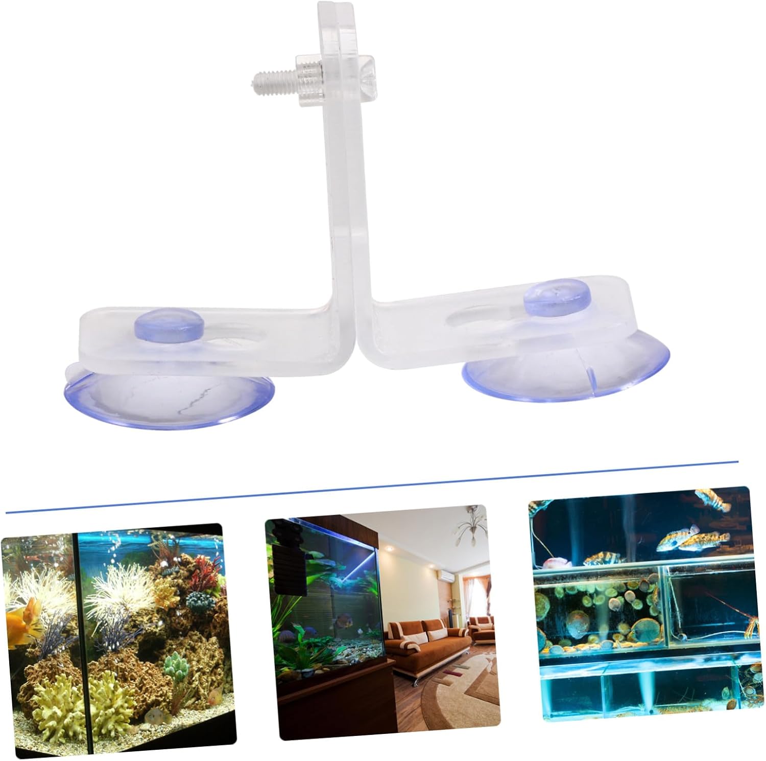 Ciieeo Fish Tank Divider Clip Feeding Bracket with 10pcs Acrylic Suction Cup Bracket, Aquarium Isolation Plate Clamp to Fix and Power Cord Prevent Fighting of Aquarium Light