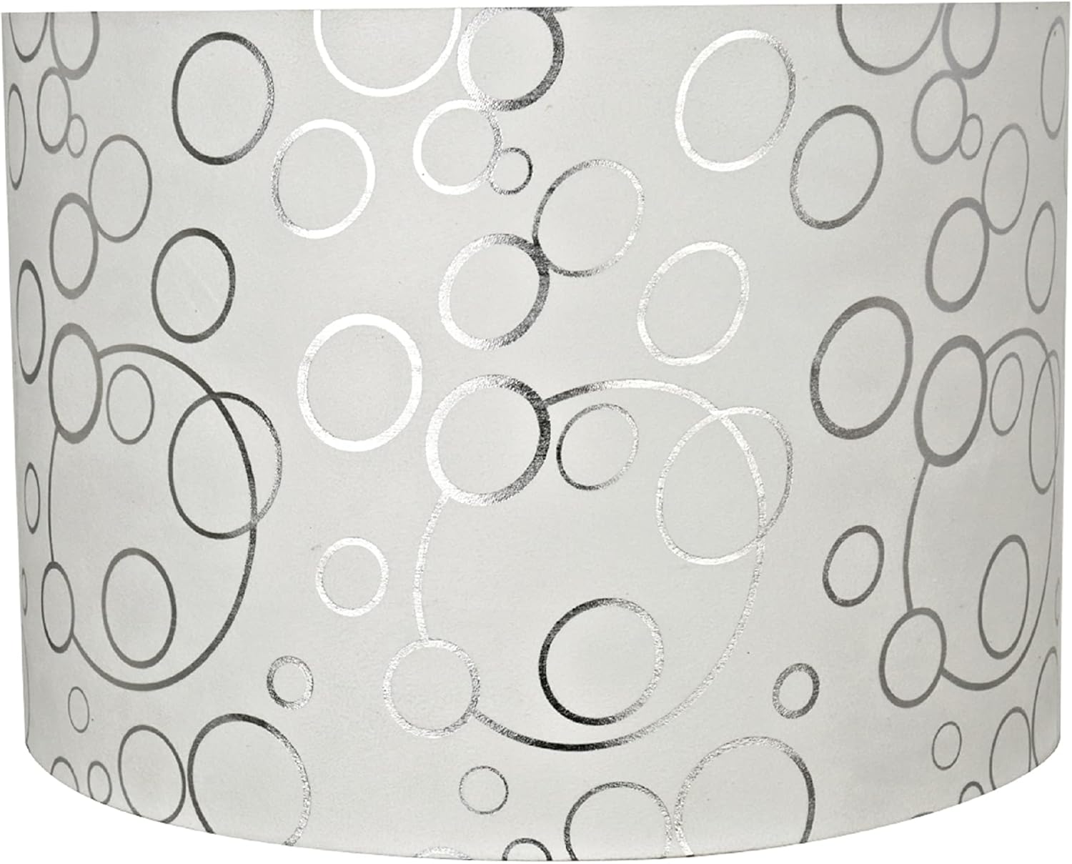 Aspen Creative 31163 Transitional Hardback Drum (Cylinder) Shape Spider Construction Lamp Shade in White with Circle Pattern, 16" wide (16" x 16" x 11")