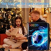 Vista 6 de Carpeta de tarjetas de fútbol, carpeta de tarjetas de 9 bolsillos con 40 fundas extraíbles, bolsa de almacenamiento portátil impermeable, bolsa