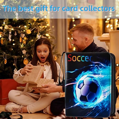 Miniatura 6 de Carpeta de tarjetas de fútbol, carpeta de tarjetas de 9 bolsillos con 40 fundas extraíbles, bolsa de almacenamiento portátil impermeable, bolsa de