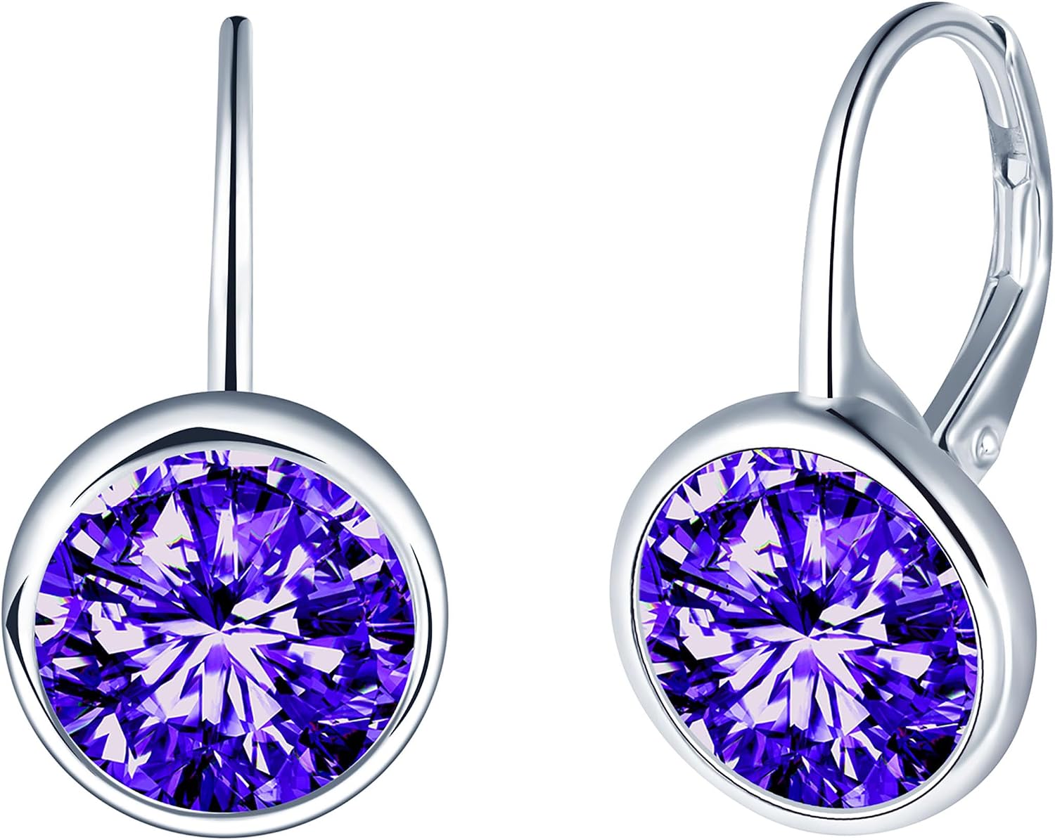 Orecchini A Cerchio In Argento 925 Con Zircone Cubico 10 Mm - Disponibili In Vari Colori - 5