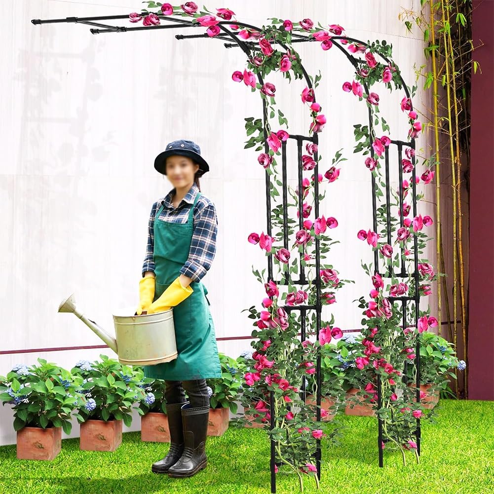 Treillis mural robuste pour plantes grimpantes – 240 cm de haut, design blanc élégant, parfait pour les jardins, les terrasses et les espaces extérieurs – Support durable et élégant