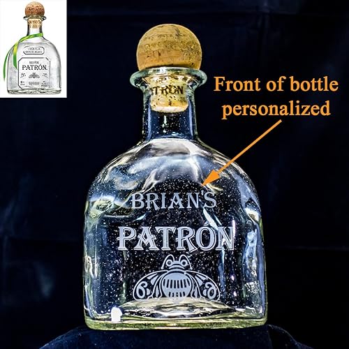 Patron Tequila Personalized Engraved EMPTY Bottle/Decanter (Compatible replacement for Patron bottle)