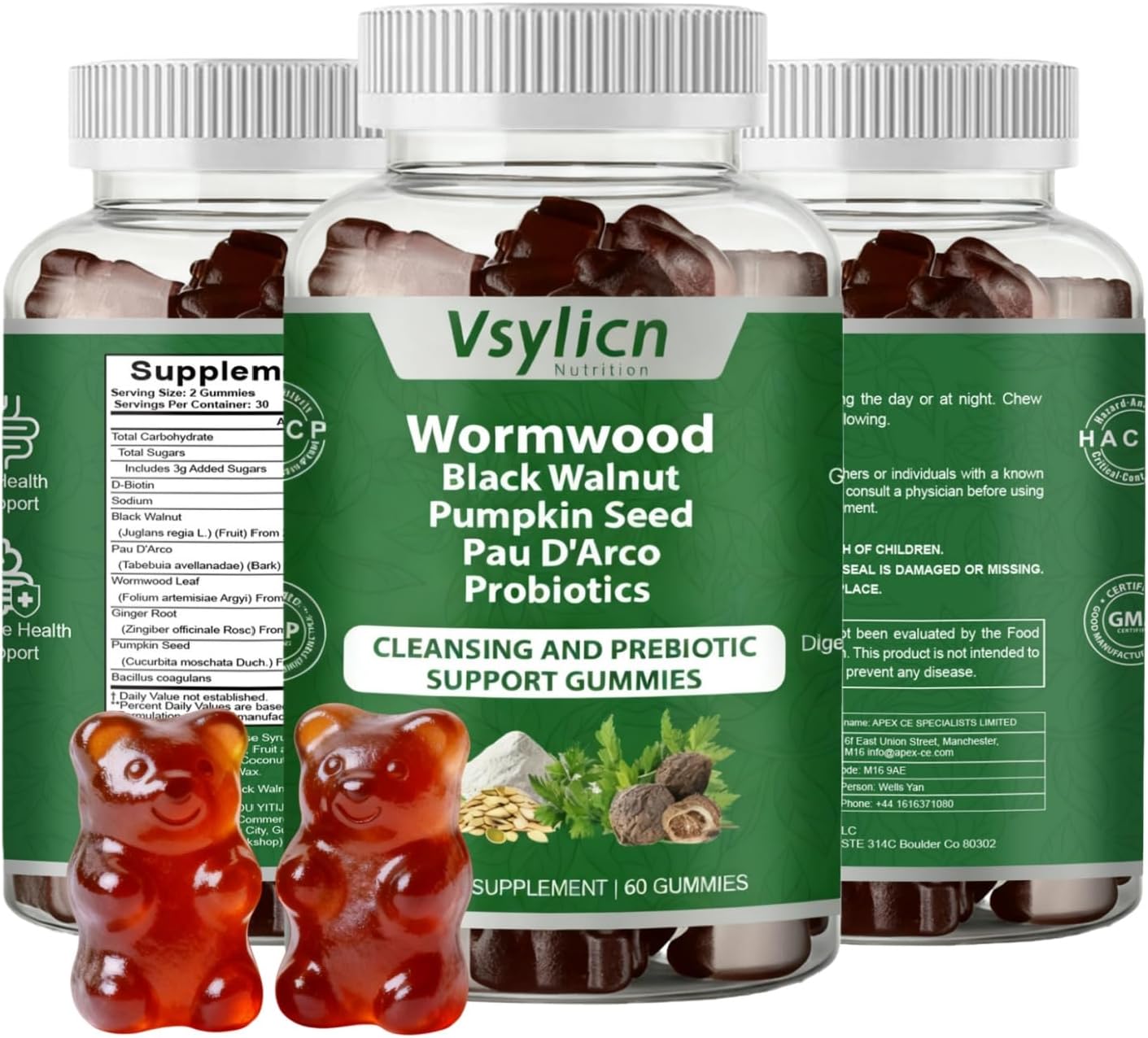 Candisite | Detox & Candida Cleanse | 8-in-1 Advanced Formula – Wormwood, Black Walnut, PAU D’Arco | Supports Digestive & Microbial Balance, Probiotics & Prebiotics | 60 Gummies