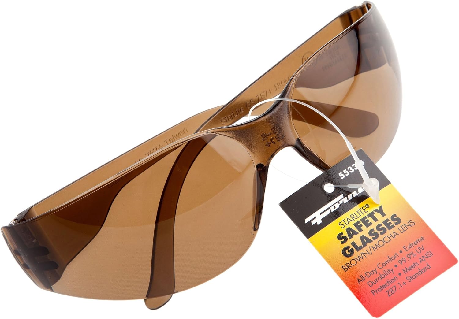 Forney 55324 Starlite Safety Glasses with Brown Mocha Tint, 10-Pack