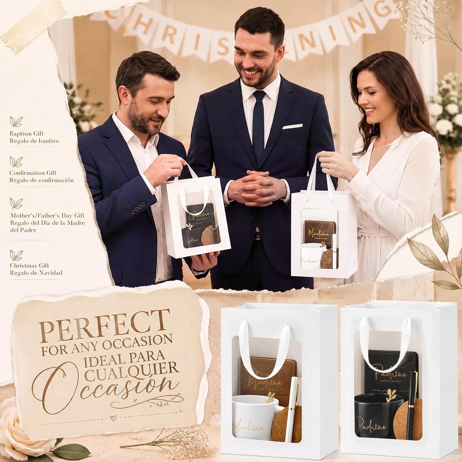 Suclain 2 Sets Padrinos Proposal Gift, Padrino Gifts for Godparents