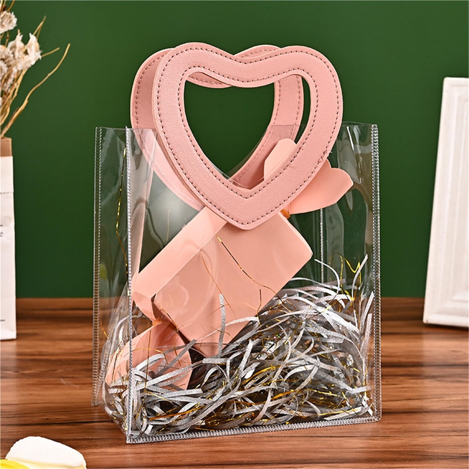 Bolsas de regalo 24 piezas, bolsa con asa en forma corazón para Fiestas