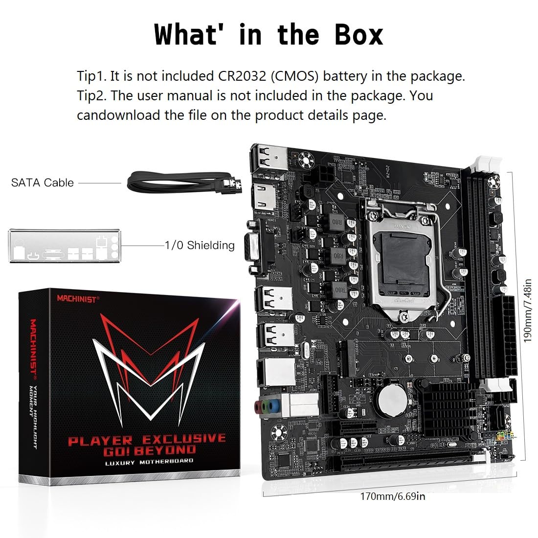 MACHINIST H61 LGA 1155 (Intel 2ª/3ª generación) placa base para juegos, placas base Micro ATX para computadora compatibles con PCIe 2.0, 100M LAN, DDR3, SATA M.2 para Intel i3, i5, i7/Xeon E3
