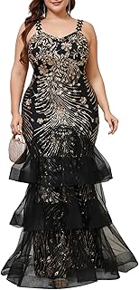 Women Sexy Sleeveless Sequin Mesh Patchwork Maxi Dress Red Plus Size Sli...