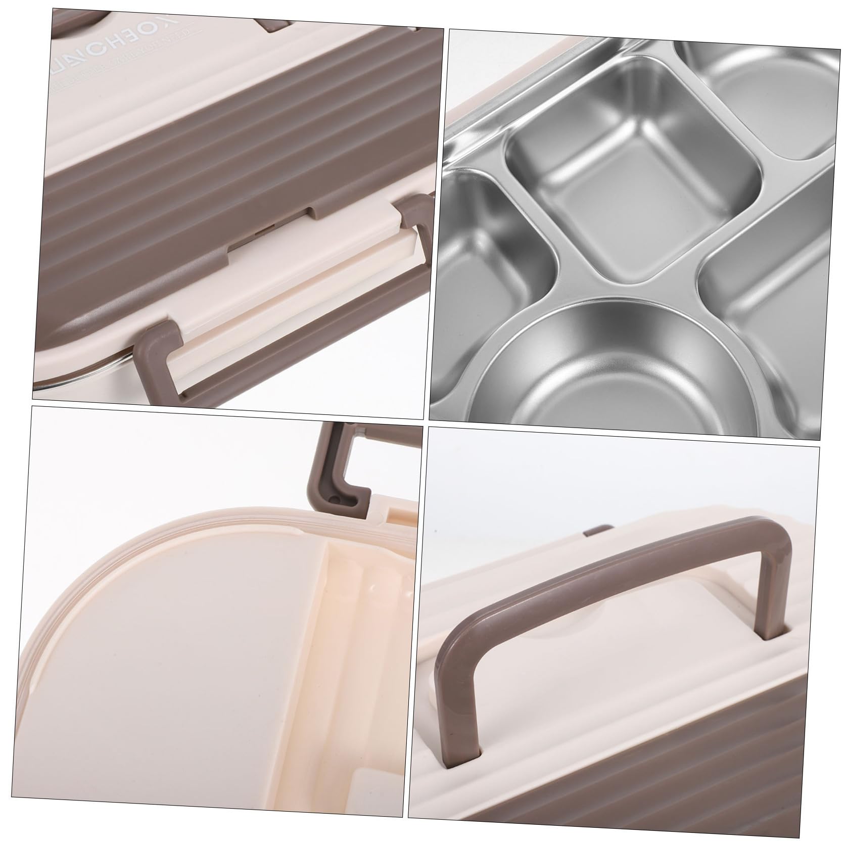 Auslaufsichere Edelstahl Lunchbox mit Fächern Doppelschichtiges Bento Essensbehälter mit Abnehmbarem Deckel Mikrowellengeeignet Spülmaschinenfest für Büro Schule und Reisen