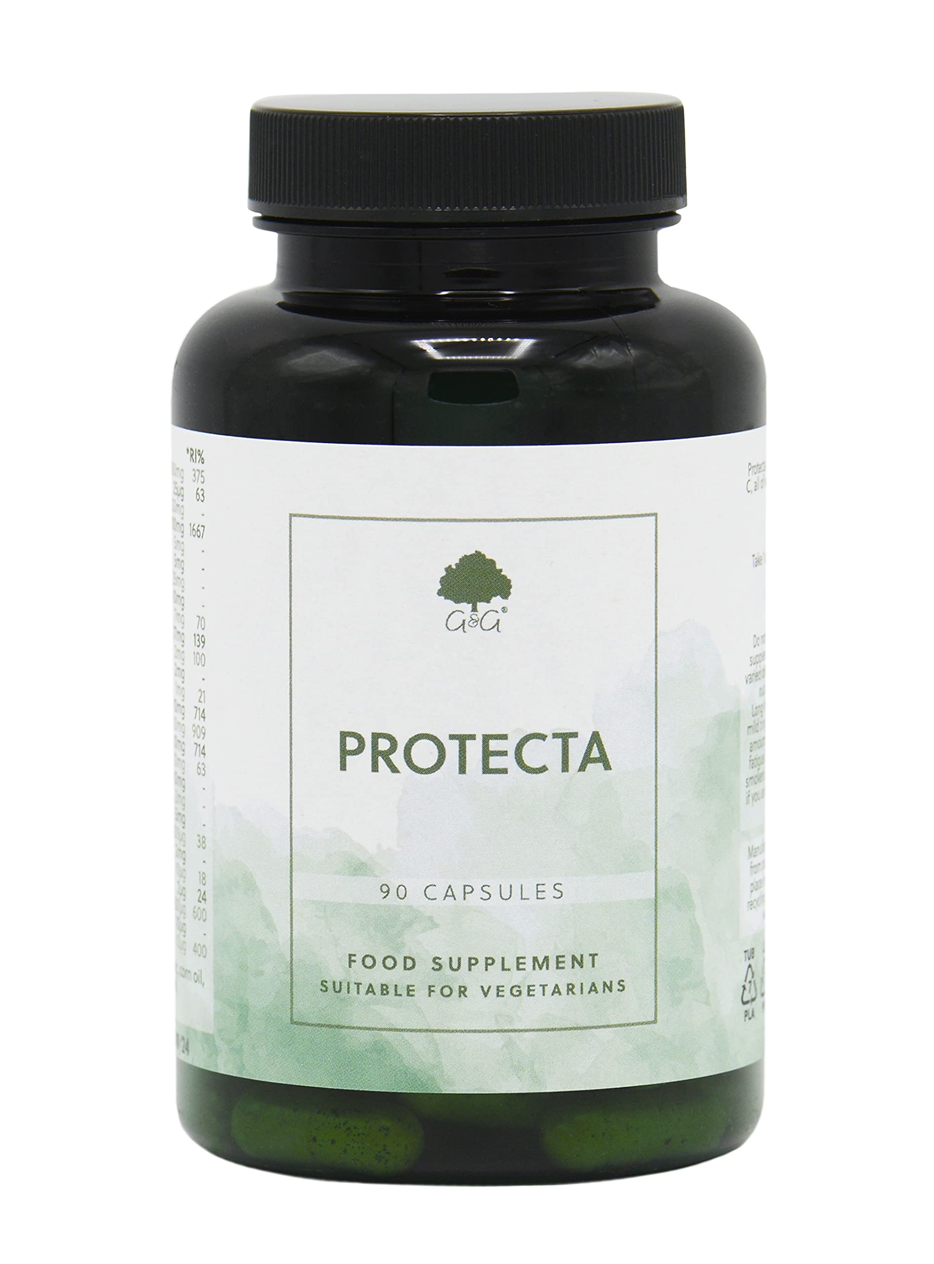Protecta Immune Formula Supplement | 90 Vegetarian Capsules | Contributes Towards The Normal Function of The Immune System | Vitamin A, B, C, D | Mineral Complex | G&G Vitamins