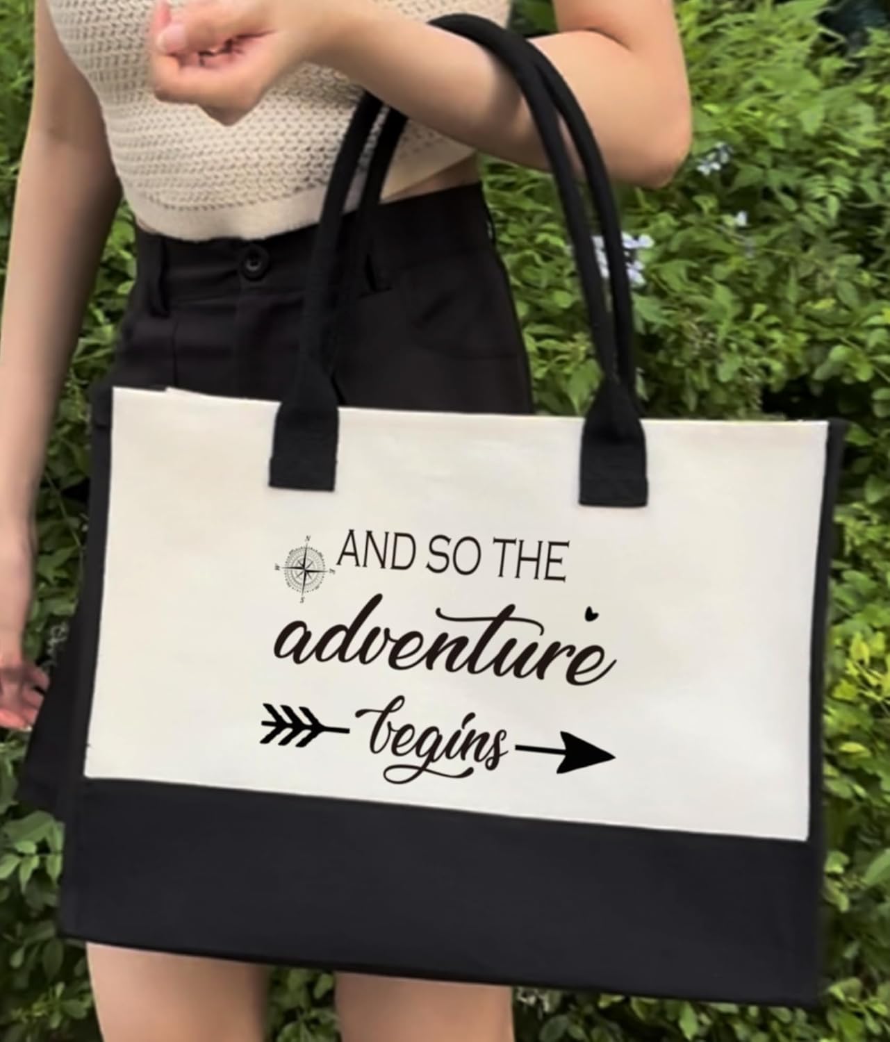 Aesthetic Canvas Tote Bag for Women, Shoulder Bag Gifts for Friends Bestie, 12x17 inch - Image 6