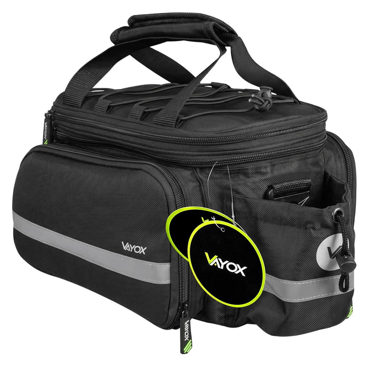 VAYOX 10L-29L fahrradtasche Erweiterbar fahrradtaschen für gepäckträger Hinten satteltaschen für Fahrrad 3-in-1 Umhängetasche Regenüberzug Klettverschluss Faltbare Kofferraumtasche Touren