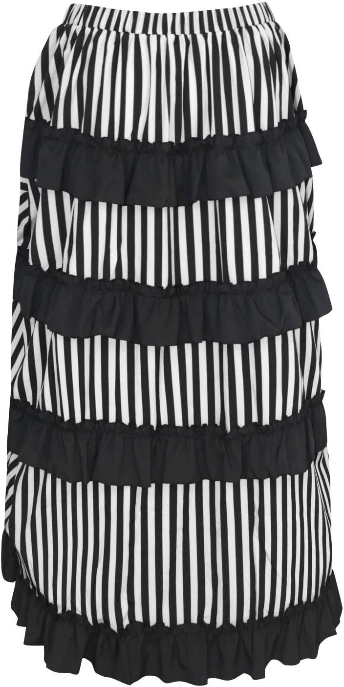 Charmian Women's Steampunk Gothic High Low Cyberpunk Skirt - Image 3