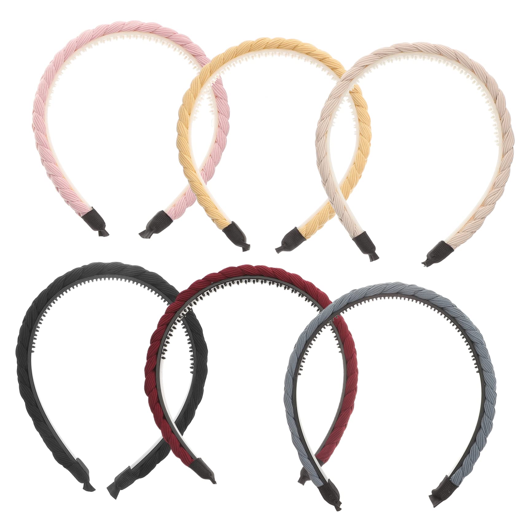 Beavorty 12piezas Diademas De Pelo Trenzadas De Sintético Accesorios Para Cabello Para Mujeres Fiestas y Ocasiones Diarias Vino