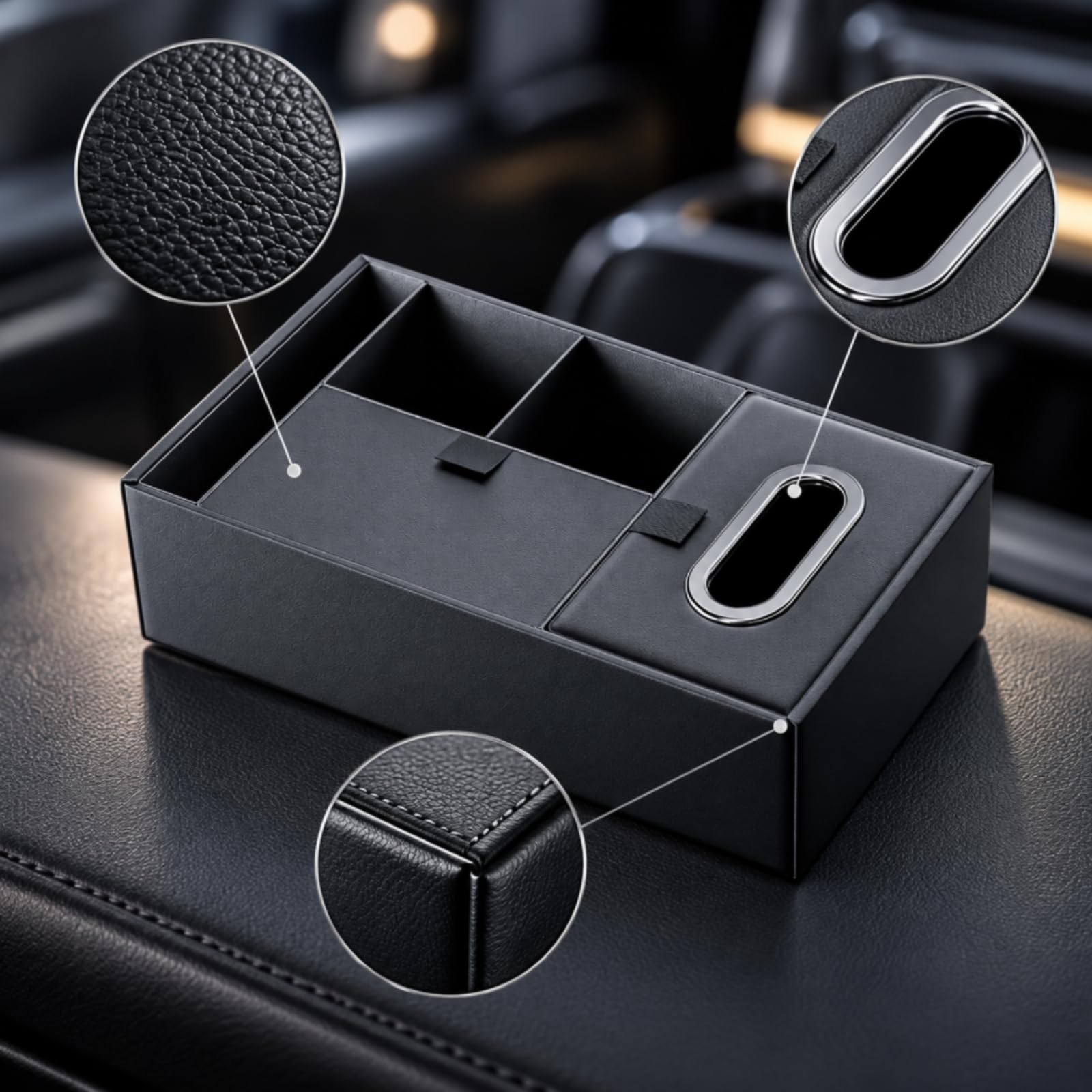 Organizador Coche Multifuncional Caja Organizadora Consola Central Vehículo Universal para Conductores Viajes Comunes