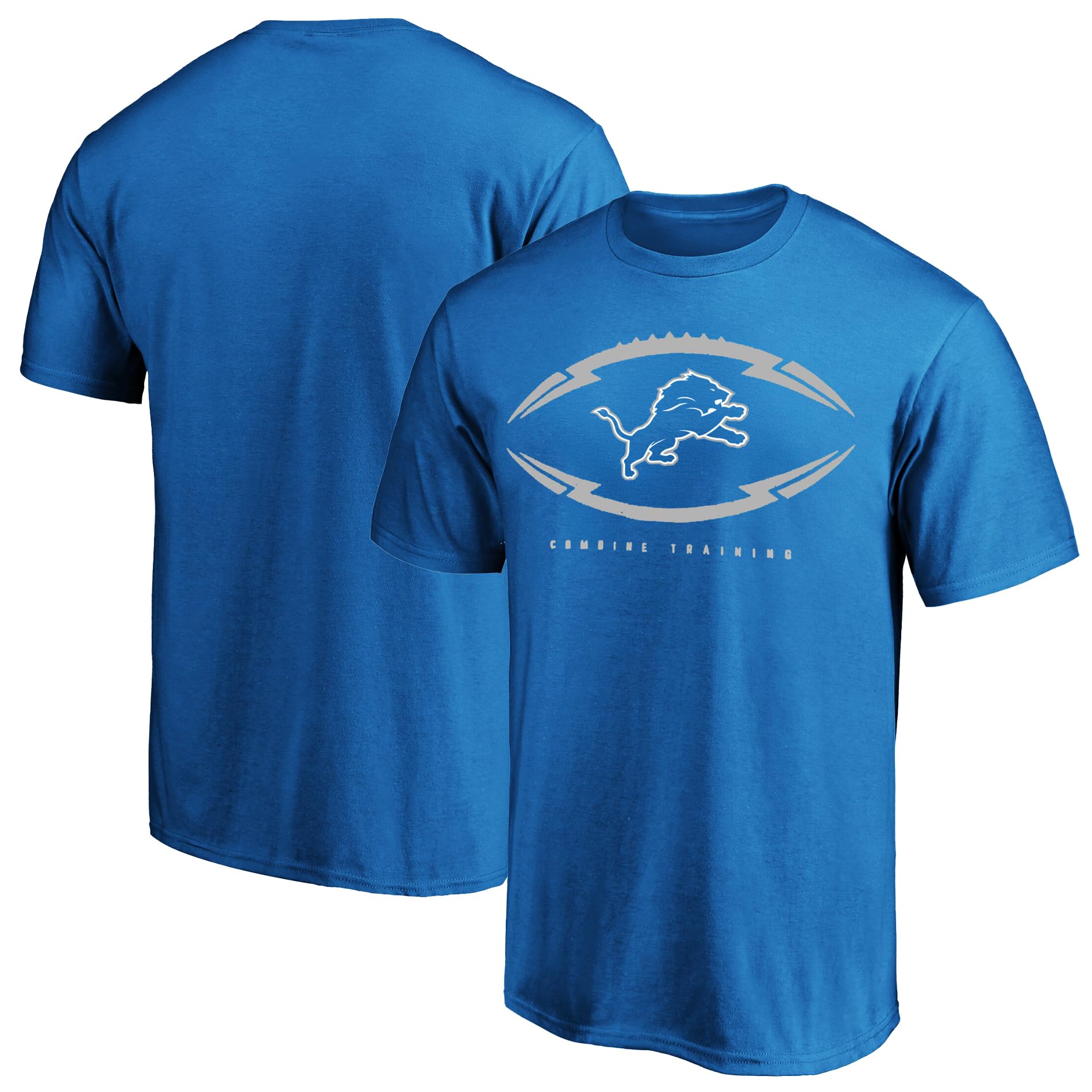 NFL Youth 8-20 Armour Ball Team Color Performance Primary Logo Short Sleeve T-Shirt, Detroit Lions, 14-16