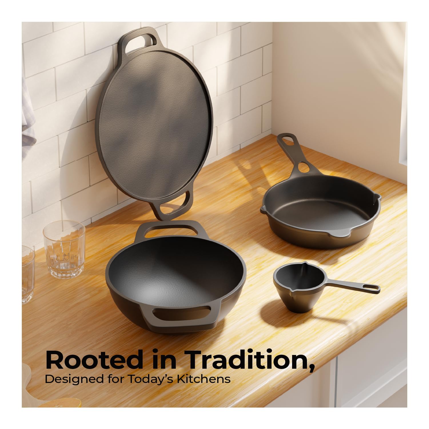 Lifelong Cast Iron Cookware Set - 4 Piece Combo -5