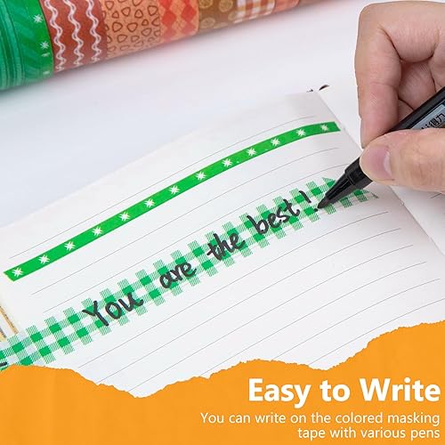 Miniatura 4 de Koogel Juego de 80 rollos de cinta washi de 510150.787 in de ancho, 9.9 pies de largorollo de cintas adhesivas Washi, cintas adhesivas para