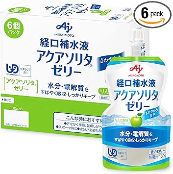 Amazon 味の素 経口補水液アクアソリタゼリー りんご風味 130g 6個 アクアソリタ ドラッグストア
