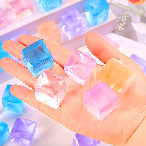 Miniatura 5 de 24 bolas antiestrés para adultos, juguetes para apretar cubitos de hielo, juguetes sensoriales de bolas estrujables cuadradas, juguetes sensoriales