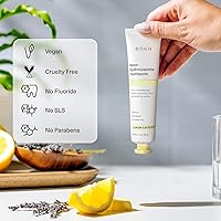 Vista 3 de Boka Pasta de dientes sin flúor, pasta de dientes nano hidroxiapatita, adecuada para dientes sensibles, para el cuidado bucal de adultos y niños