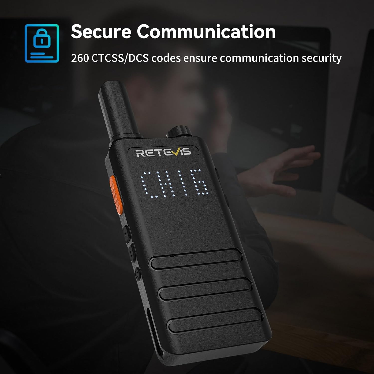 Retevis B3H Small Walkie talkies with LED Diaplay, New Version of RT22(3.0), Ultra Slim, USB-C Rechargeable, with 1620 mAh Battery, Portable FRS Two-Way Radios for Hotel School Restaurant (10 Pack)