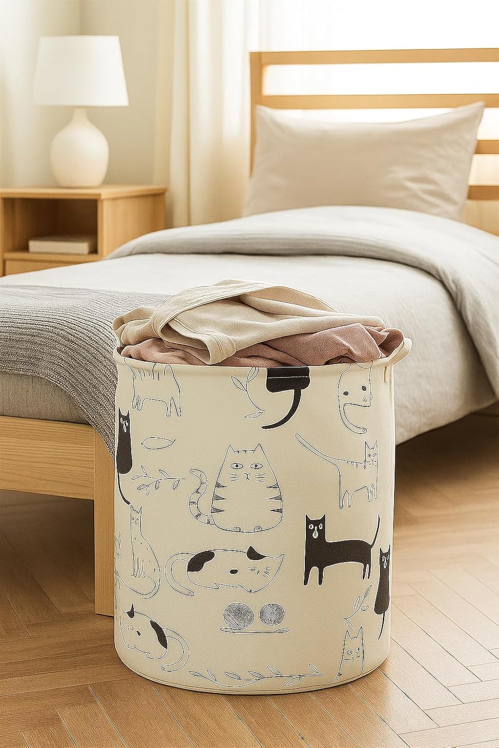 Cesto Organizador Roupa Suja Dobrável Multiuso 20l (Gatos)