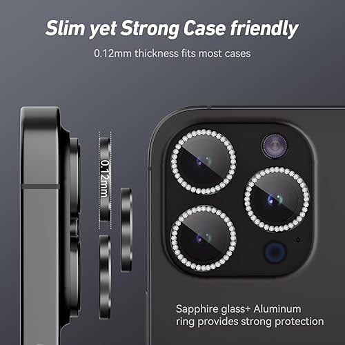 Miniatura 183 de Paquete de 3 x 2 protectores de lente de cámara Jeluse para iPhone 14 Pro Max para iPhone 14 Pro, cubierta protectora de pantalla de vidrio templado