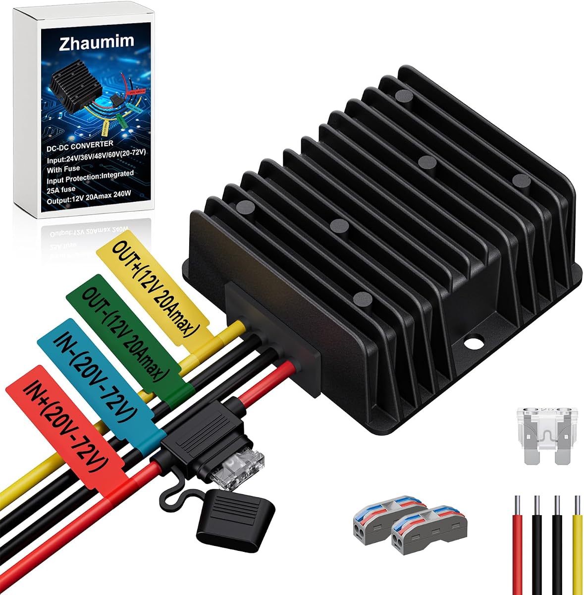 20A 240W 24V 36V 48V 60V to 12V Step Down Converter Voltage Regulator