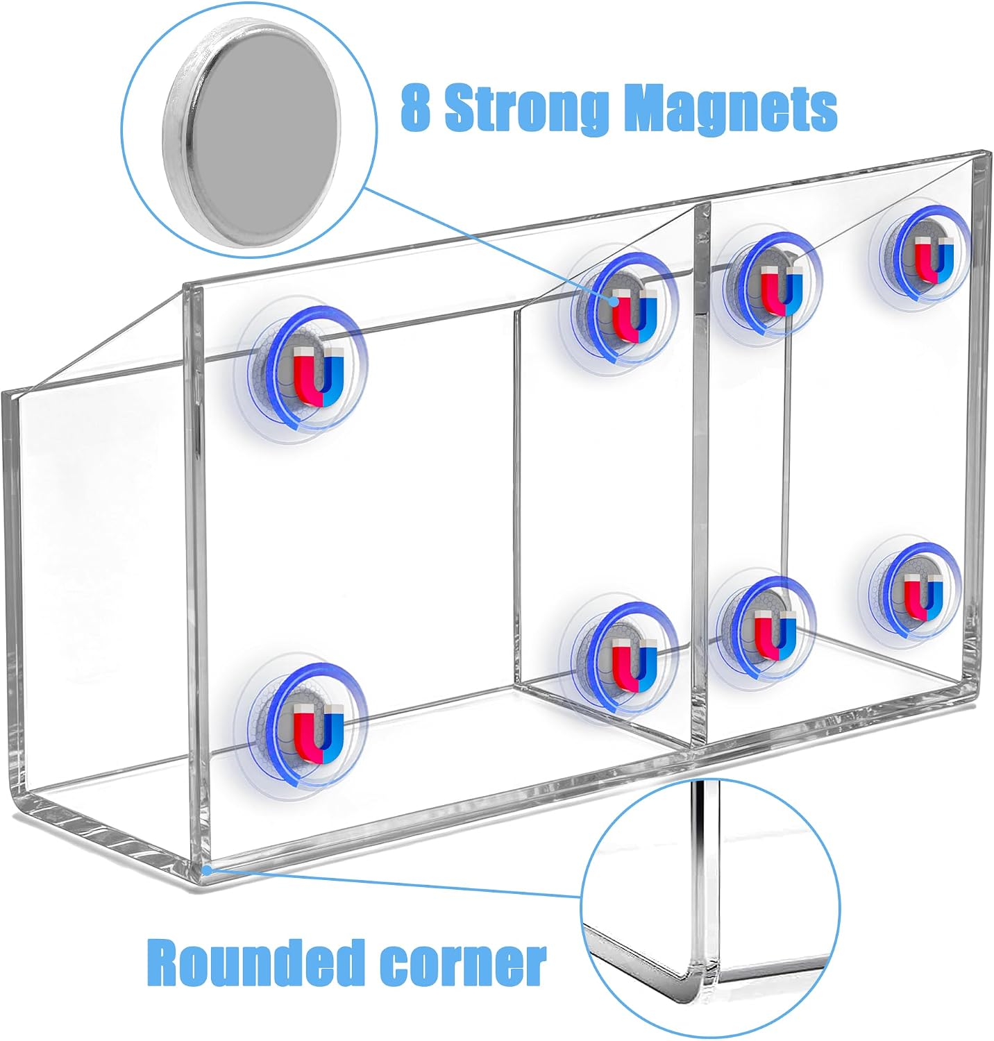 Cerpourt Acrylic Magnet Pen Holder for Whiteboard,Magnetic Dry Erase Marker Holder,Classroom Organization Marker Holder Pencil Cup Holder for School,Fridge, Door, Desk,Whiteboard image 3