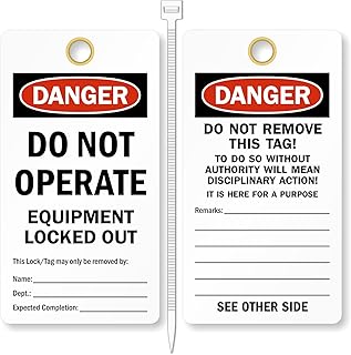 SmartSign Do Not Operate Tags, Equipment Locked Out 2 - Sided Safety Tag | 6" x 3.25" Heavy Duty Vinyl, Pack of 25