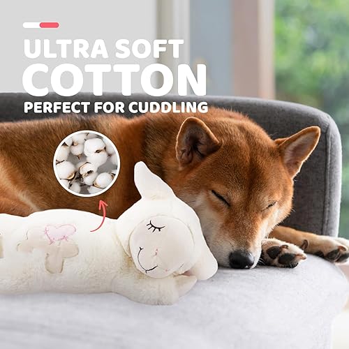 Miniatura 3 de ALL FOR PAWS Juguete de peluche con latido del corazón del cachorro, juguetes de ansiedad para perros relajantes para acurrucarse, ayuda para