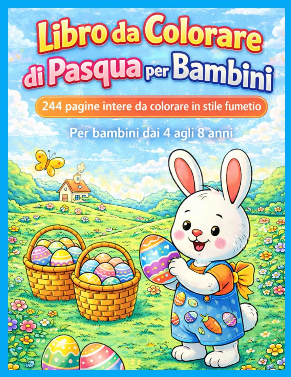 Libro da Colorare di Pasqua per Bambini: 244 pagine intere da colorare in stile fumetto Per bambini dai 4 agli 8 anni (Little World – Avventure per bambini)