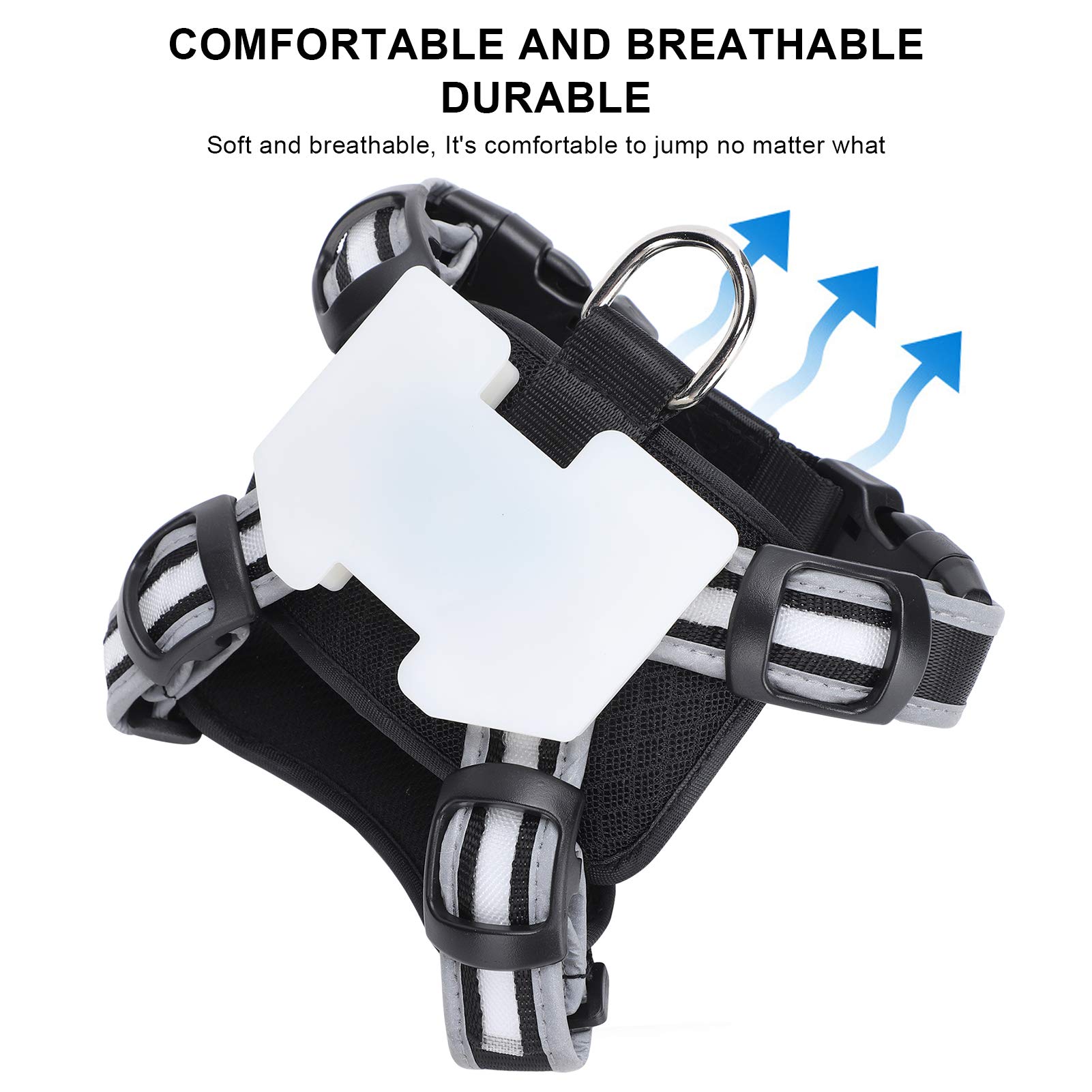 Arnés de Perro Vomekolight, arnés de Perro LED, Correa para el Pecho de Carga USB con Tira Reflectante Ajustable para la Seguridad Nocturna (S)