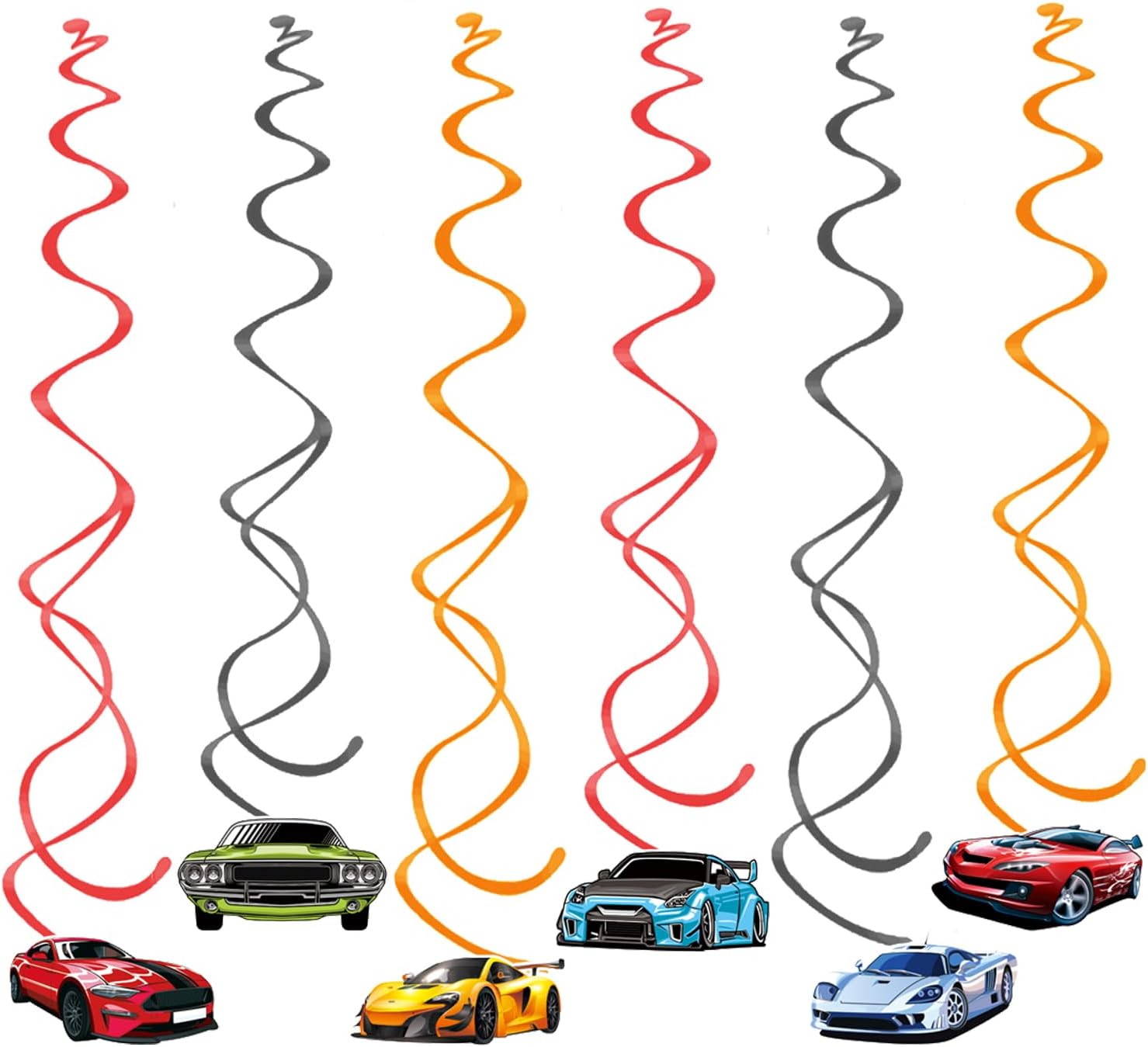 24PCS Car Decorations Hanging Swirls Party Supplies Party Foil Ceiling Wall Decor for Baby Shower Birthday Party Favors