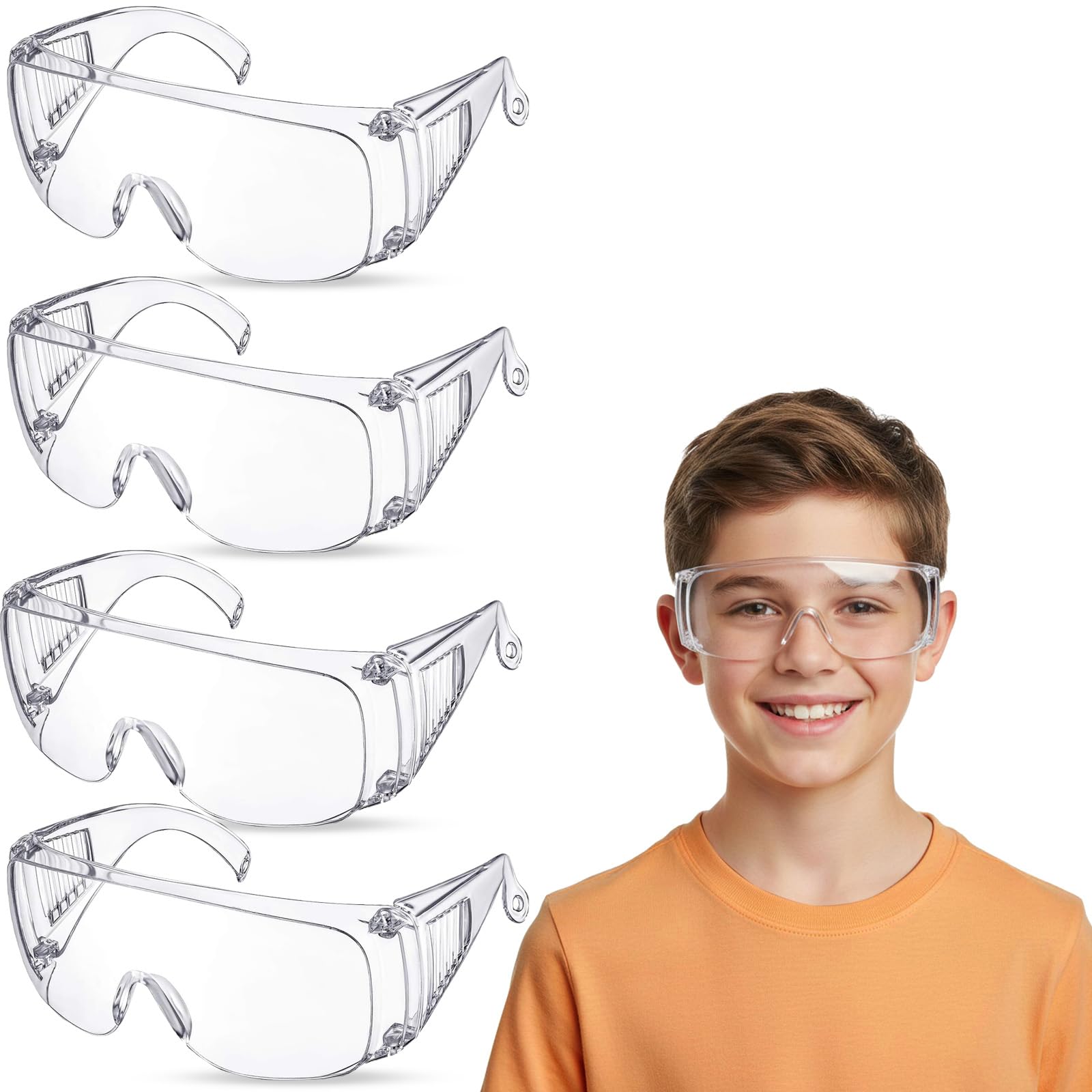 Gafas de ciencia para niños, gafas de seguridad resistentes a los arañazos, resistentes a los impactos, gafas de laboratorio ligeras para niños