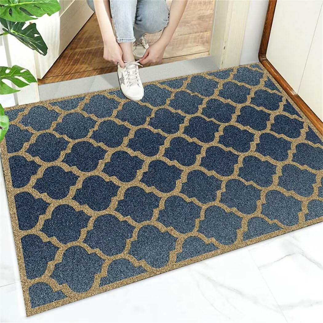 Tapis anti-poussière bleu 50x80cm lavable pour purifier votre salon