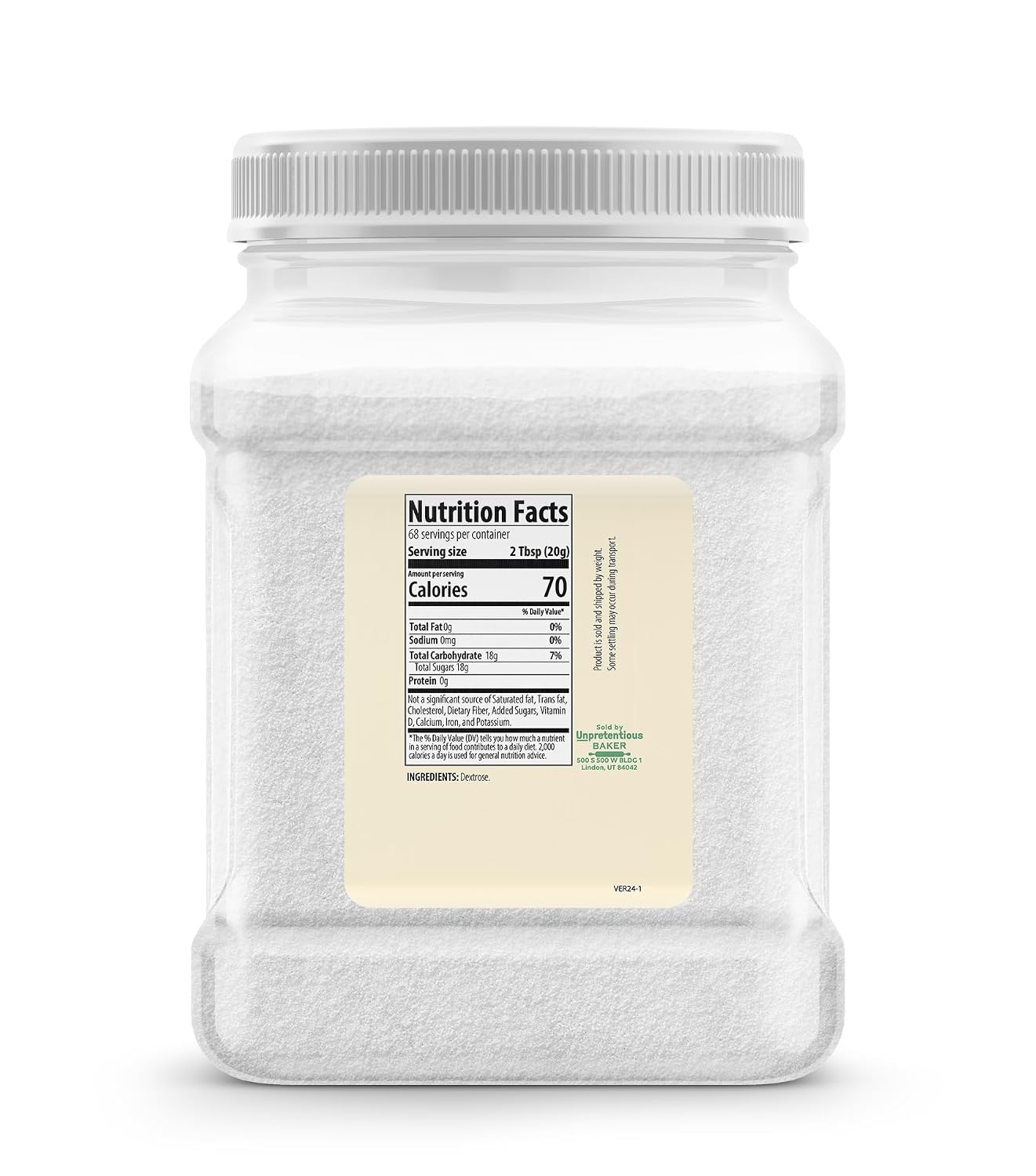 Unpretentious Dextrose, Sugar Substitute, Natural Sweetener, Made From Corn (3 Pound) (Pack of 2)