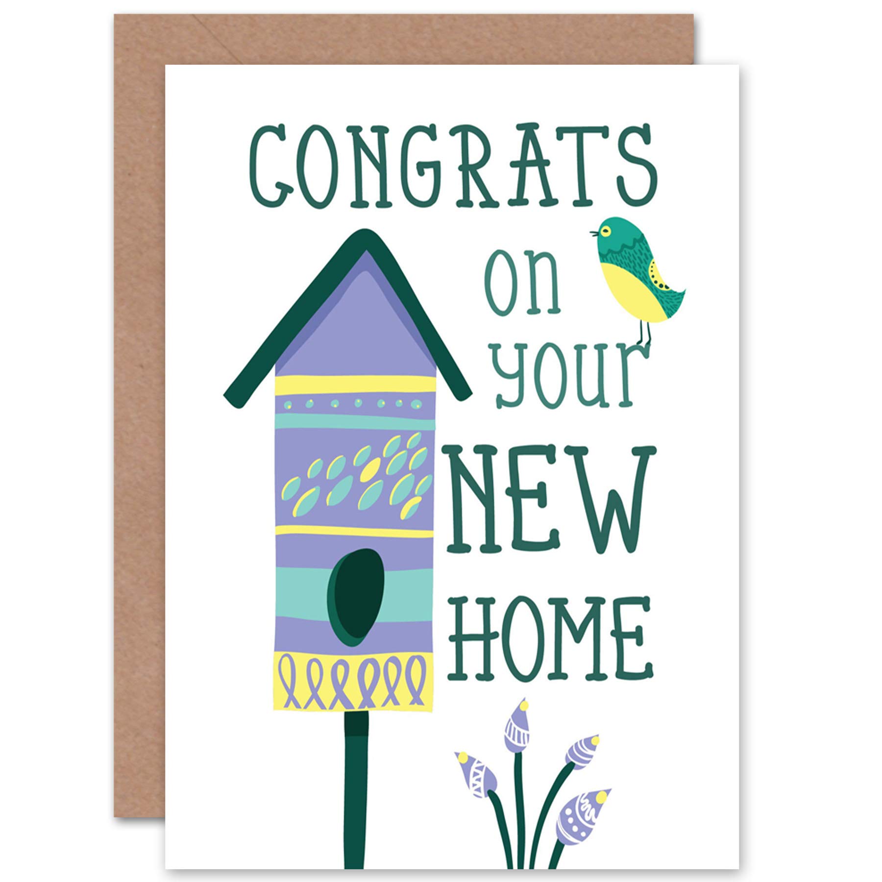 Artery8 - Greeting Card - Bird House Design - Blue