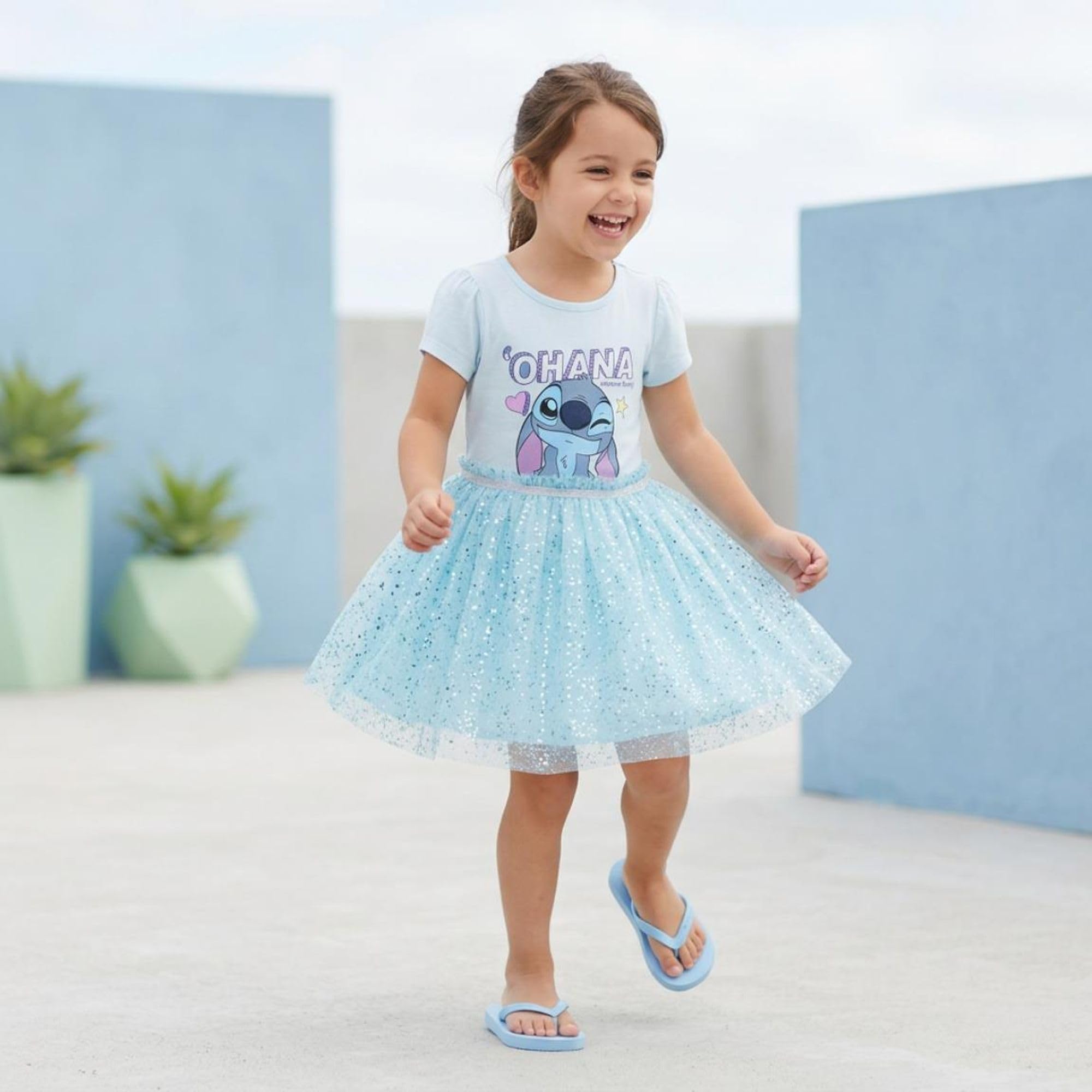 Vestido Disney Niña Verano - Vestido Disney de Manga Corta, Ropa Niña Casual Cómoda y Ligera, Ideal para el Día a Día