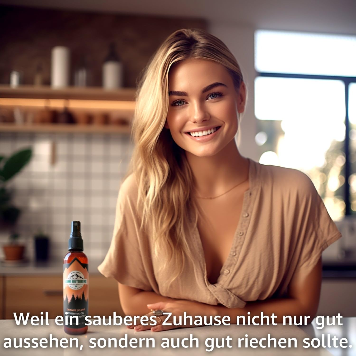 Lumi Outdoors Natürliches Raumerfrischungsspray - 4er Pack - Raumerfrischungssprays: Pfefferminz Vanille, Lavendel Vanille, Zitrone Vanille, Orange Nelke