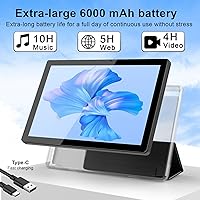Vista 4 de NOVOJOY Tableta Android de 10 pulgadas con estuche y lápiz capacitivo con puerto USB Android 15 Tablet 2.0GHZ 2MP+8MP Cámara dual 6000mAh 12GB RAM