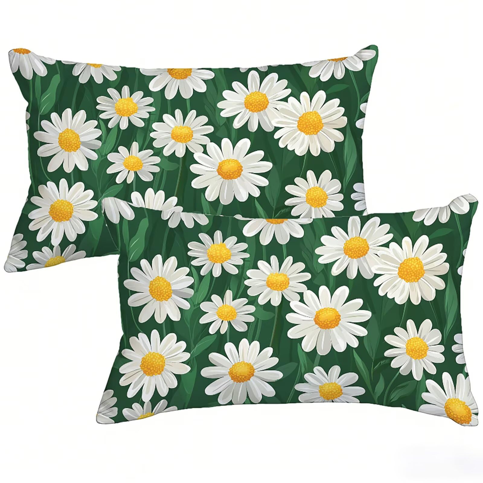 Housse de coussin anti pluie vert extérieur lin lot de 2 pour canapé