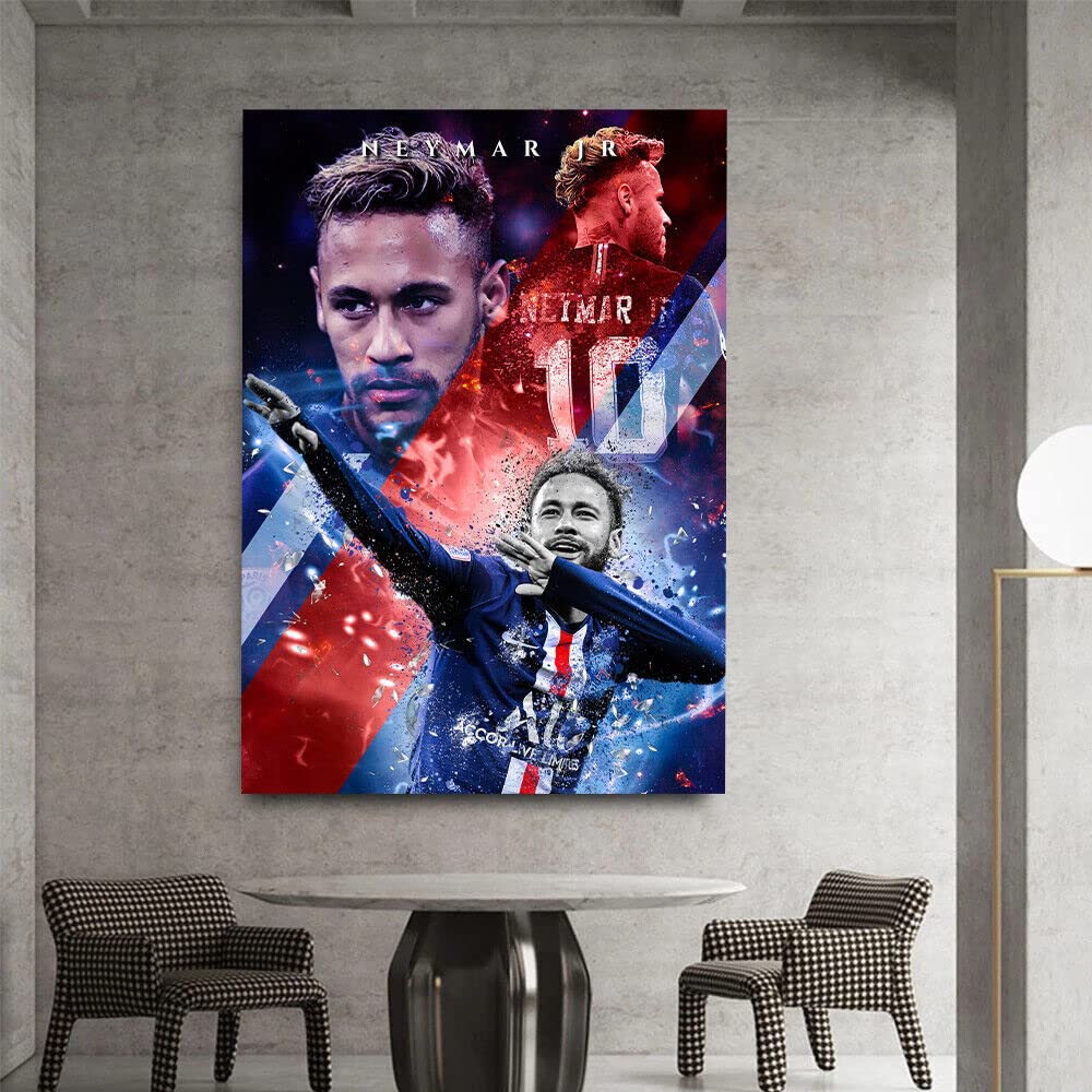 Magic Canvas Art Neymar B8386 - Lienzo decorativo para pared (1 pieza, 100 x 75 cm), diseño de fútbol